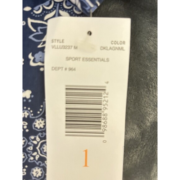 Villager Sport Woman Size 1 Stretch Short Sleeve Blue Floral Top NWT - Picture 6 of 11